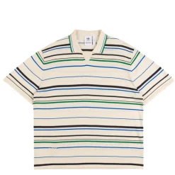 T-Shirts*Adidas x Wales Bonner Knit Polo Wonder White / Night Indigo / Bluebird / Green