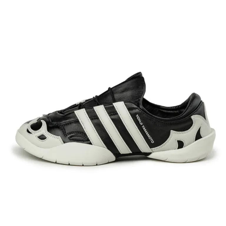 Leder Sneaker*Adidas Y-3 Regu 2002 Black / Aluminium / Aluminium