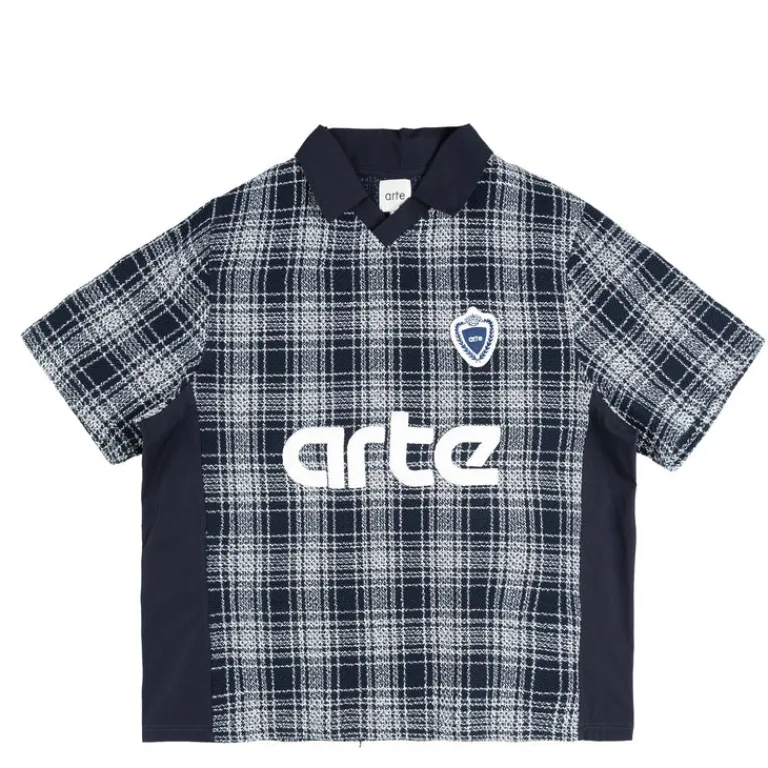 T-Shirts*Arte Antwerp Square Collar T-Shirt Plaid