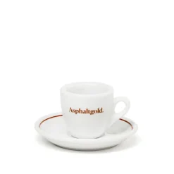Geschirr*Asphaltgold Espresso Cup White / Brown