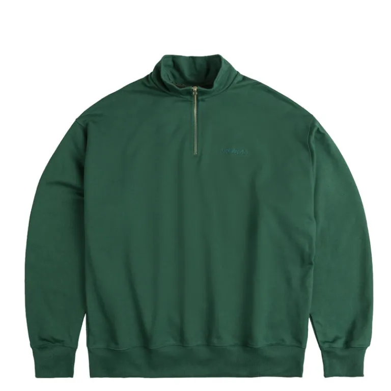 Crewnecks*Asphaltgold Essential Half Zip Sweater Racing Green