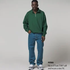 Crewnecks*Asphaltgold Essential Half Zip Sweater Racing Green