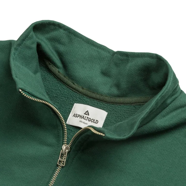 Crewnecks*Asphaltgold Essential Half Zip Sweater Racing Green
