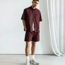 Shorts*Asphaltgold Essential Track Shorts Dark Bordeaux