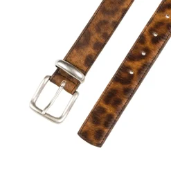 Gürtel*Asphaltgold Leo Ponyhair Belt Multi
