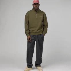 Crewnecks*Asphaltgold *Never Enough.* Half Zip Sweater Olive