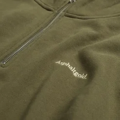 Crewnecks*Asphaltgold *Never Enough.* Half Zip Sweater Olive