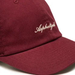 Caps & Bucket Hats*Asphaltgold Script Cotton Twill Cap Burgundy