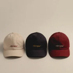 Caps & Bucket Hats*Asphaltgold Script Cotton Twill Cap Burgundy
