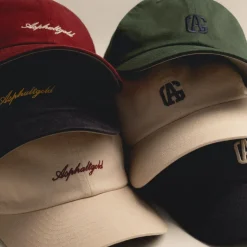 Caps & Bucket Hats*Asphaltgold Script Cotton Twill Cap Burgundy
