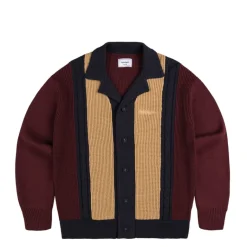 Knitwear*Asphaltgold Third Place Knit Cardigan Burgundy / Navy / Almond