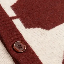 Knitwear*Asphaltgold Third Place Wool Cardigan Burgundy / Marshmallow