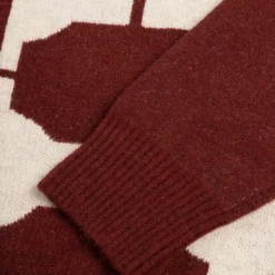 Knitwear*Asphaltgold Third Place Wool Cardigan Burgundy / Marshmallow