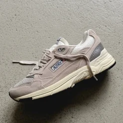 Leder Sneaker|Retro Runner*Autry Hyperway *Suede / Mesh* Sand / Silver