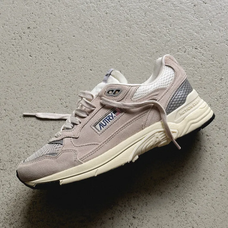 Leder Sneaker|Retro Runner*Autry Hyperway *Suede / Mesh* Sand / Silver