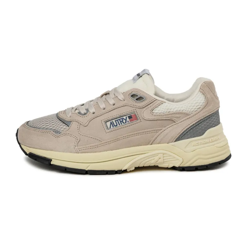 Leder Sneaker|Retro Runner*Autry Hyperway *Suede / Mesh* Sand / Silver