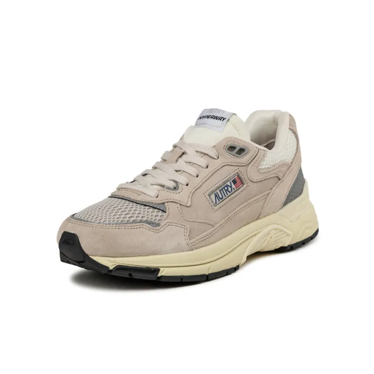 Leder Sneaker|Retro Runner*Autry Hyperway *Suede / Mesh* Sand / Silver