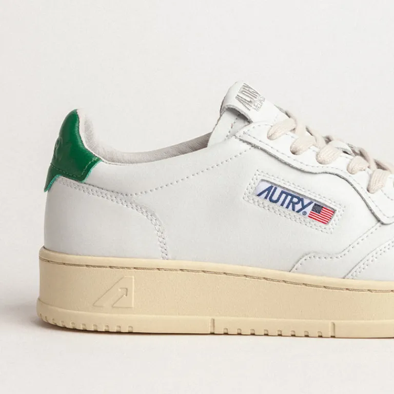 Leder Sneaker*Autry Medalist Leat / Leat White / Green