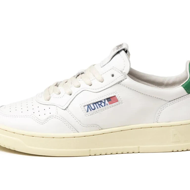 Leder Sneaker*Autry Medalist Leat / Leat White / Green