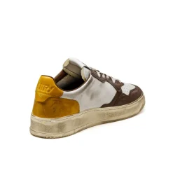 Leder Sneaker|Weiße Sneaker*Autry Medalist Burn *Super Vintage* White / Brown / Honey