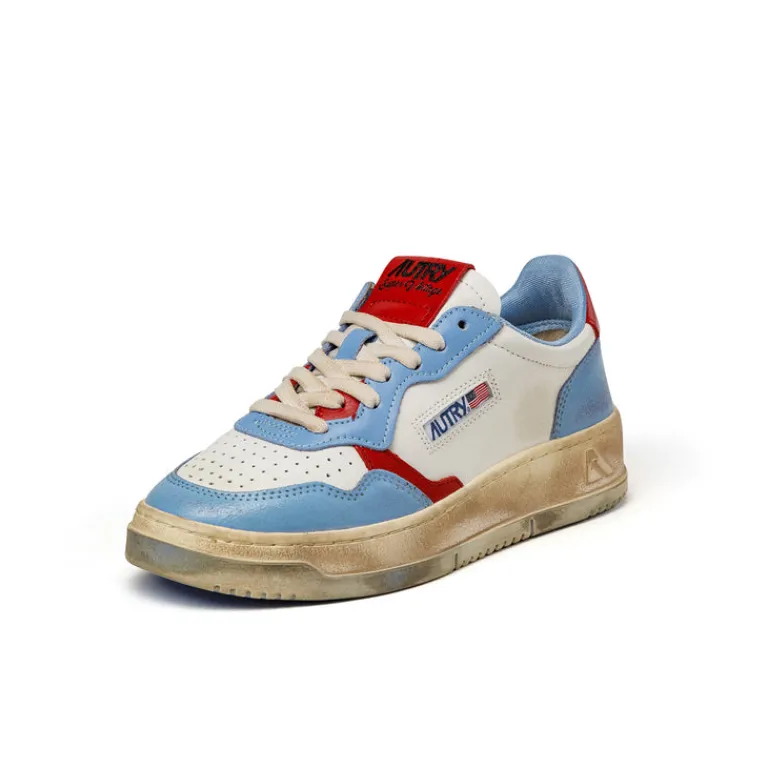 Leder Sneaker|Chunky Sneaker*Autry Medalist Burn W *Super Vintage* Blue / Red