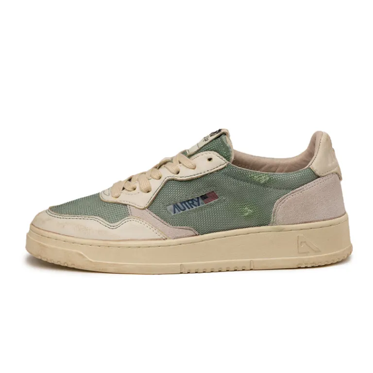 Leder Sneaker*Autry Medalist Dragon / Goat *Super Vintage* White / Military