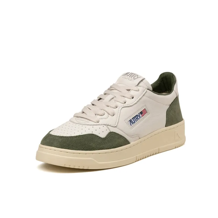 Leder Sneaker|Weiße Sneaker*Autry Medalist *Goat / Suede* White / Military