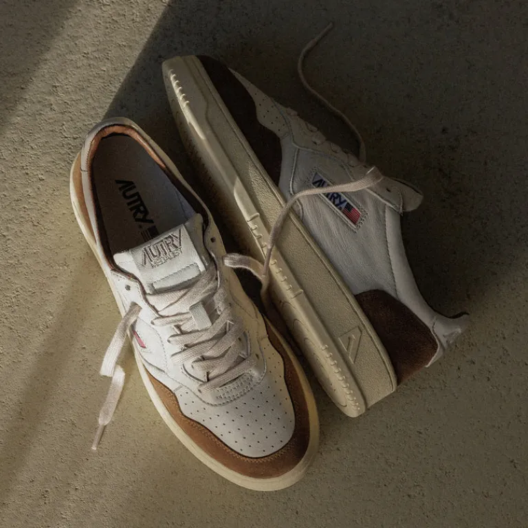 Leder Sneaker|Weiße Sneaker*Autry Medalist *Goat / Suede* White / Cigar