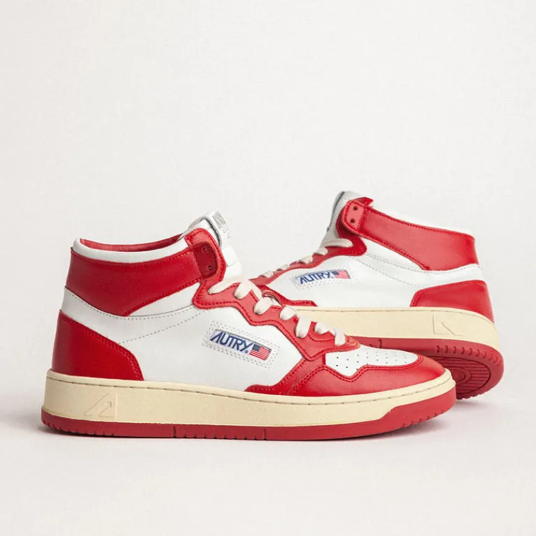 Leder Sneaker|High-Top Sneaker*Autry Medalist Mid W Leat / Leat White / Red
