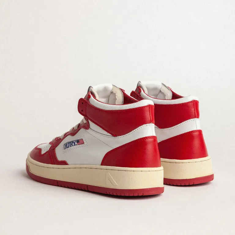 Leder Sneaker|High-Top Sneaker*Autry Medalist Mid W Leat / Leat White / Red