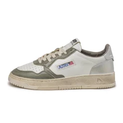 Leder Sneaker*Autry Medalist *Super Vintage* White / Green / Silver