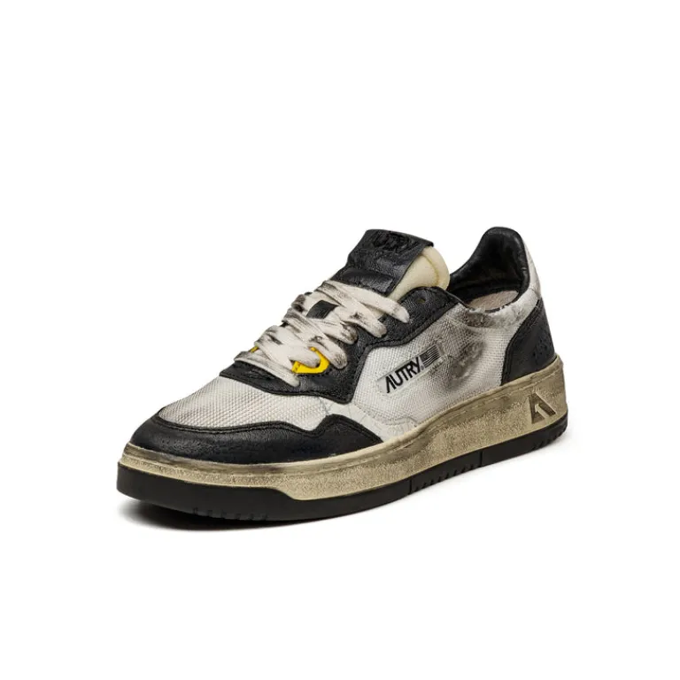 Leder Sneaker|Weiße Sneaker*Autry Medalist W Brushed *Super Vintage* White / Silver
