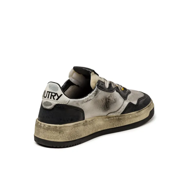 Leder Sneaker|Weiße Sneaker*Autry Medalist W Brushed *Super Vintage* White / Silver
