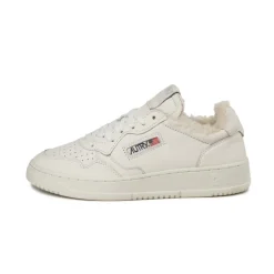 Leder Sneaker|Weiße Sneaker*Autry Medalist W *Goat / Sherpa* White