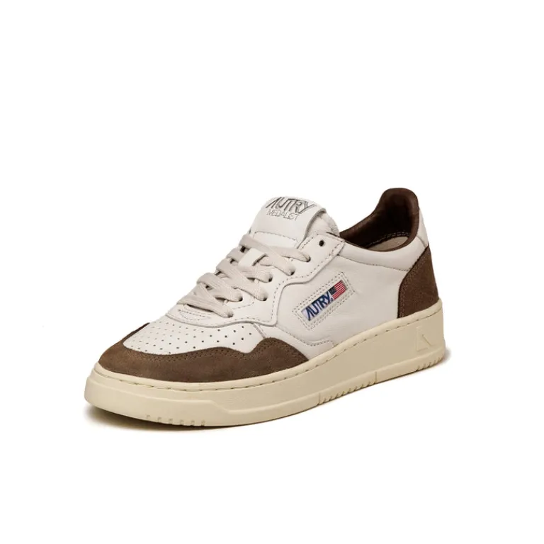 Leder Sneaker|Weiße Sneaker*Autry Medalist W *Goat / Suede* White / Cigar