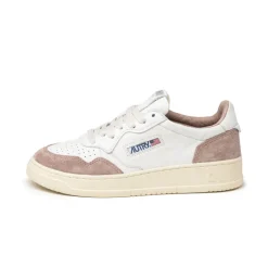 Leder Sneaker|Weiße Sneaker*Autry Medalist W *Goat / Suede* White / Nude