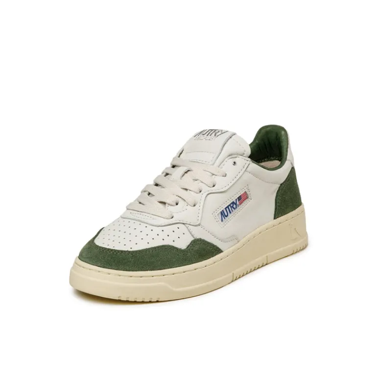 Leder Sneaker|Weiße Sneaker*Autry Medalist W *Goat / Suede* White / Military