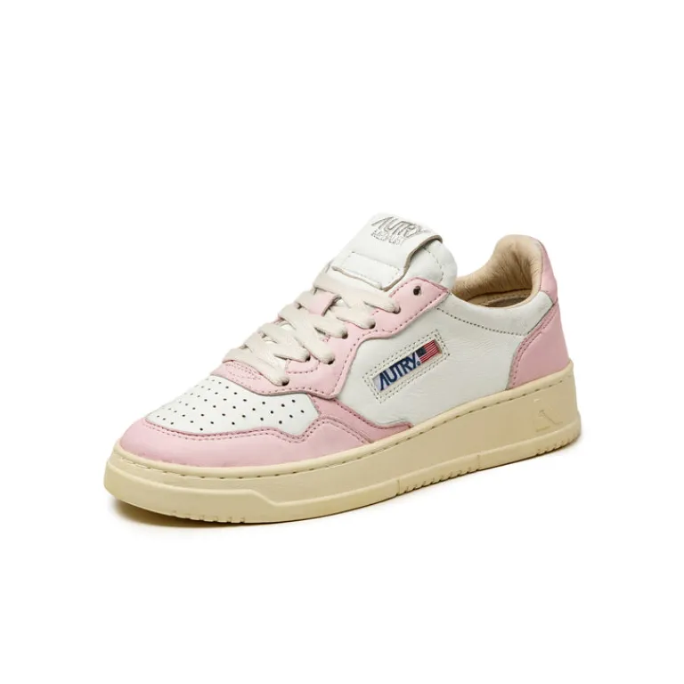 Leder Sneaker|Weiße Sneaker*Autry Medalist W *Goat / Wash* White / Blush Bride
