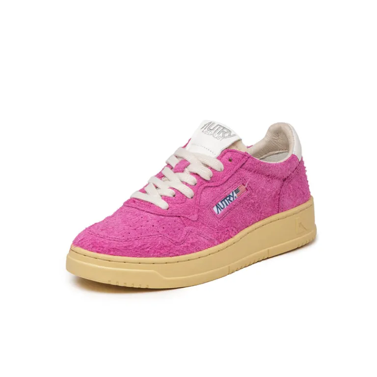 Leder Sneaker*Autry Medalist W *Hairy Suede* Fuchsia