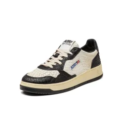 Leder Sneaker|Weiße Sneaker*Autry Medalist W Python *Super Vintage* Black / White