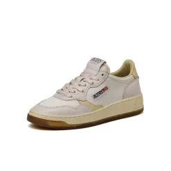 Leder Sneaker|Weiße Sneaker*Autry Medalist W *Virgin / Crack* White / Hay