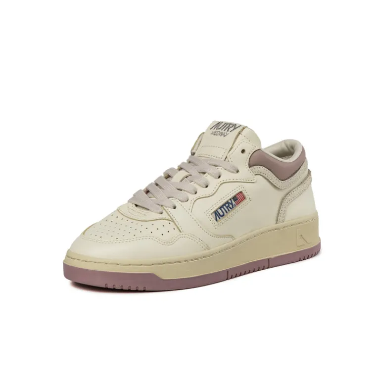 High-Top Sneaker|Leder Sneaker*Autry Med-Way Mid W *Leather / Crack* Zephyr / Marshmallow