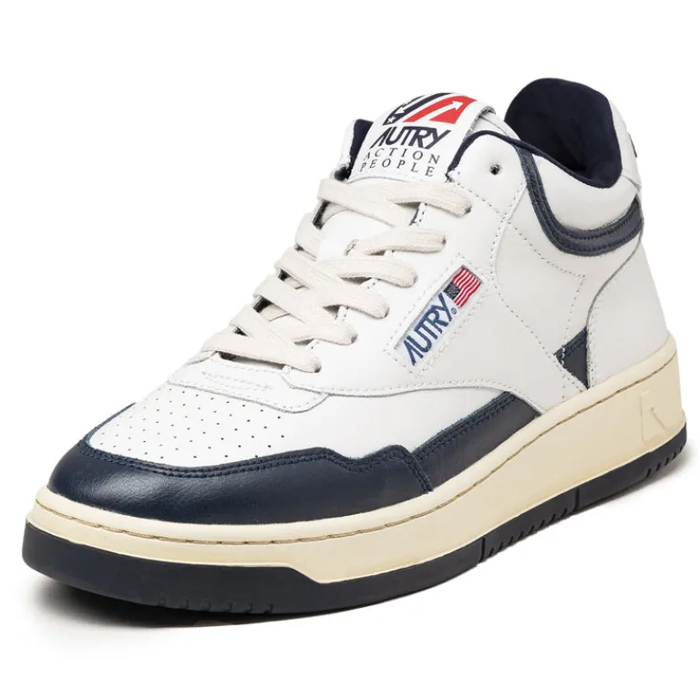 Leder Sneaker|Weiße Sneaker*Autry Open Mid White / Blue