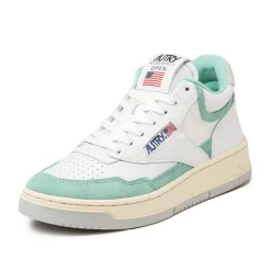 Leder Sneaker|Weiße Sneaker*Autry Open Mid W White / Acquamarine