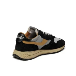 Leder Sneaker|Retro Runner*Autry Reelwind Low *Hairy Suede / Nylon* Carbon / Silver / Orange