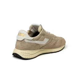 Leder Sneaker|Retro Runner*Autry Reelwind Low *Nylon / Hairy Suede / Cracked Leather* White / White Pep