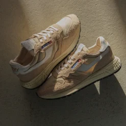Retro Runner|Leder Sneaker*Autry Reelwind Low *Nylon / Cracked Leather* White / Filler