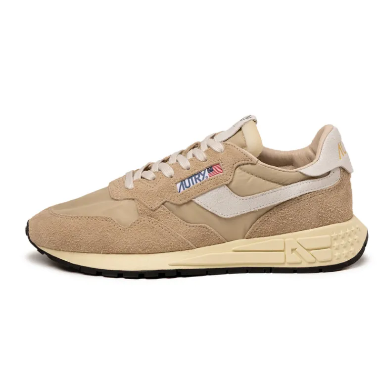 Retro Runner|Leder Sneaker*Autry Reelwind Low *Nylon / Cracked Leather* White / Filler