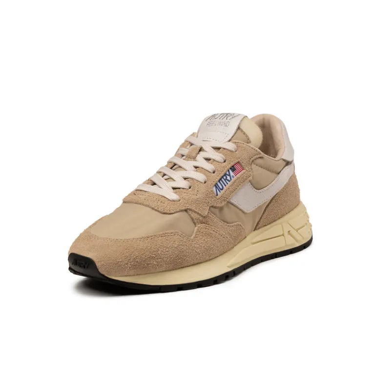 Retro Runner|Leder Sneaker*Autry Reelwind Low *Nylon / Cracked Leather* White / Filler