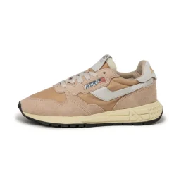 Leder Sneaker|Weiße Sneaker*Autry Reelwind Low *Nylon / Cracked Leather* White / Hazel